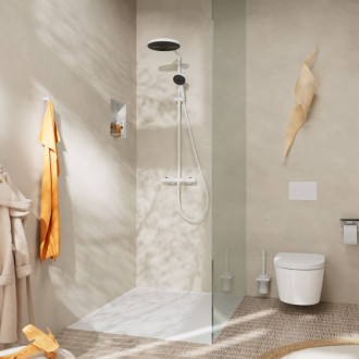 Sprchový systém Hansgrohe Pulsify S Puro s termostatickou batériou biela matná 24236700