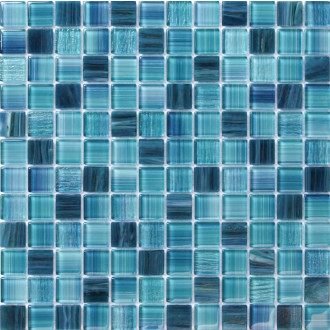 Skleněná mozaika Premium Mosaic tyrkys 30x30 cm lesk MOSCH77