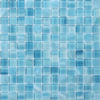 Skleněná mozaika Premium Mosaic aqua blue 30x30 cm lesk MOSCH192