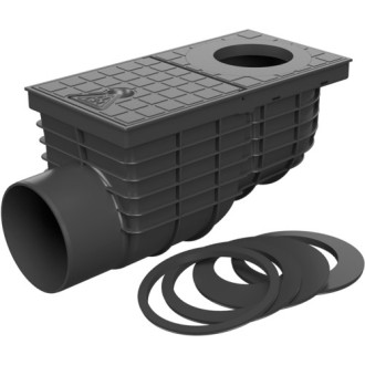 SaniVia Side gutter outlet, round inlet D110 325 D