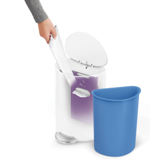 Pedálový odpadkový kôš Simplehuman 6 l biela oceľ SHCW2108