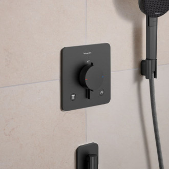 Sprchová a vaňová batéria Hansgrohe Ecostat Comfort Q bez podomietkového telesa kartáčovaný čierny chróm 33713340
