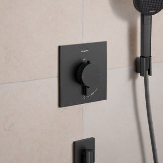 Sprchová batéria Hansgrohe Ecostat Comfort E bez podomietkového telesa kartáčovaný čierny chróm 33710340