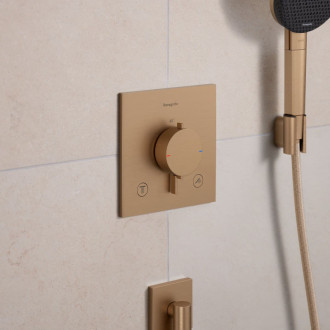 Sprchová a vaňová batéria Hansgrohe Ecostat Comfort E bez podomietkového telesa kartáčovaný bronz 33711140