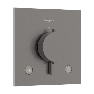 Sprchová a vanová baterie Hansgrohe Ecostat Comfort E bez podomítkového tělesa kartáčovaný černý chrom 33711340