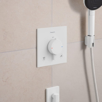 Sprchová a vaňová batéria Hansgrohe Ecostat Comfort E bez podomietkového telesa matná biela 33711700