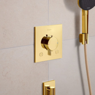 Sprchová a vaňová batéria Hansgrohe Ecostat Comfort E bez podomietkového telesa leštený vzhľad zlata 33711990