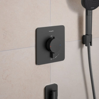 Sprchová batéria Hansgrohe Ecostat Comfort Q bez podomietkového telesa kartáčovaný čierny chróm 33712340