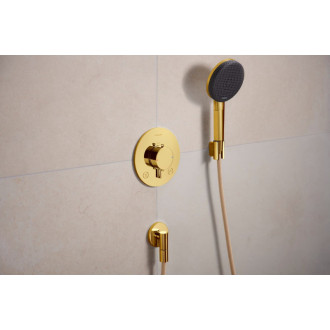 Sprchová a vaňová batéria Hansgrohe Ecostat Comfort S bez podomietkového telesa leštený vzhľad zlata 33715990