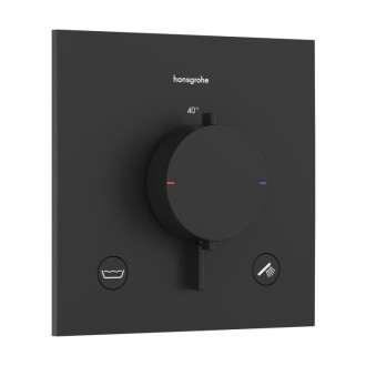 Sprchová a vaňová batéria Hansgrohe Ecostat Comfort E bez podomietkového telesa matná čierna 33716670