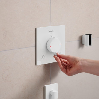 Sprchová a vaňová batéria Hansgrohe Ecostat Comfort E bez podomietkového telesa matná biela 33716700