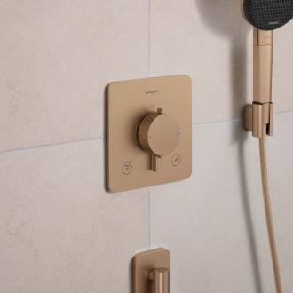 Sprchová a vaňová batéria Hansgrohe Ecostat Comfort Q bez podomietkového telesa kartáčovaný bronz 33717140