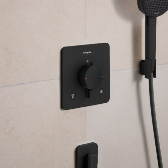 Sprchová a vaňová batéria Hansgrohe Ecostat Comfort Q bez podomietkového telesa matná čierna 33717670