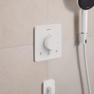 Sprchová a vaňová batéria Hansgrohe Ecostat Comfort Q bez podomietkového telesa matná biela 33717700