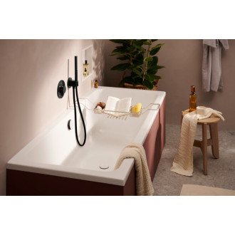 Sprchová a vaňová batéria Hansgrohe Ecostat Comfort S bez podomietkového telesa kartáčovaný čierny chróm 33718340