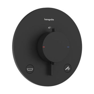 Sprchová a vanová baterie Hansgrohe Ecostat Comfort S bez podomítkového tělesa matná černá 33718670