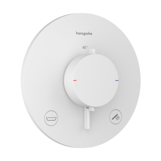 Sprchová a vaňová batéria Hansgrohe Ecostat Comfort S bez podomietkového telesa matná biela 33718700