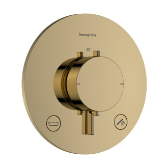 Sprchová a vaňová batéria Hansgrohe Ecostat Comfort S bez podomietkového telesa leštený vzhľad zlata 33718990