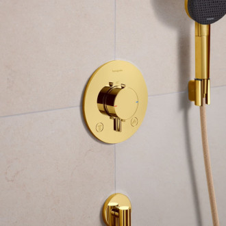 Sprchová a vaňová batéria Hansgrohe Ecostat Comfort S bez podomietkového telesa leštený vzhľad zlata 33718990