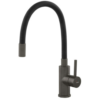 Drezová batéria Novaservis Ferro flexi so silikónovým ramienkom čierna/gun metal BZA4BSSGM
