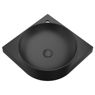 Umývadlo Ravak Yard 45x45 cm čierna mat otvor pre batériu, bez prepadu XJX0D245000