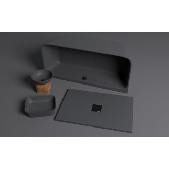 Umývadlo na dosku Polysan Banera 49,5x34,5 cm antracit mat bez prepadu 14596.51