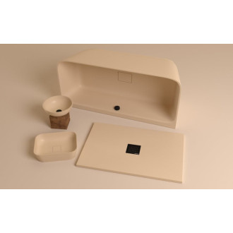 Umývadlo na dosku Polysan Banera 49,5x34,5 cm béžová mat bez prepadu 14596.81