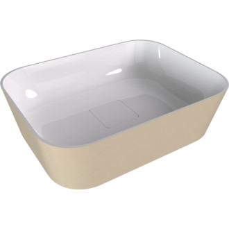 Umyvadlo na desku Polysan Banera 49,5x34,5 cm béžová mat bez přepadu 14596.82