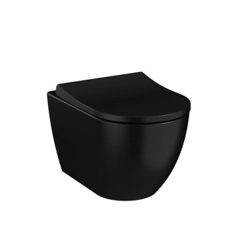 Wc s doskou softclose závesné VitrA S60 čierna mat zadný odpad 7510-083-6319