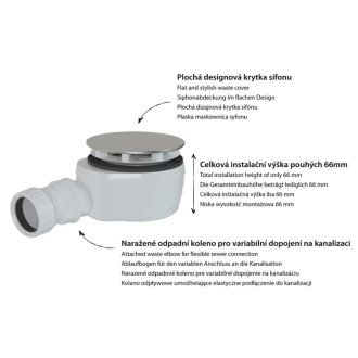 Sifón k vaničke k vaničke DN40 Polysan chróm plast 17916