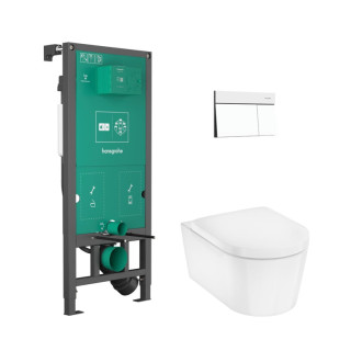 Závesný wc set do ľahkých stien / predstenová Hansgrohe 60303700