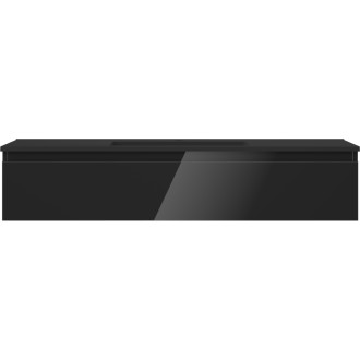 Kúpeľňová skrinka Mexen Orio 120 cm s umývadlom Otis, 1 zásuvka, lesklá čierna/matná čierna - 91A10-12023-1-BF70-W18M71