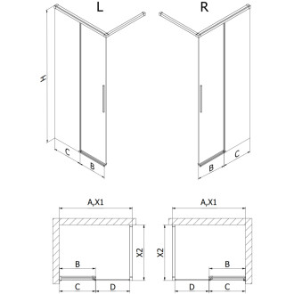 Mexen Rox Sprchová zástena 90 x 200 cm, 8 mm priehľadná, kartáčovaná meď - 8C2-090-003-65-00