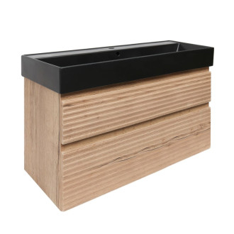 Kúpeľňová skrinka 2 zásuvková s umývadlom Naturel Savona 98x53x44, 8 cm dub Halifax mat SAVONA2100DHSATC