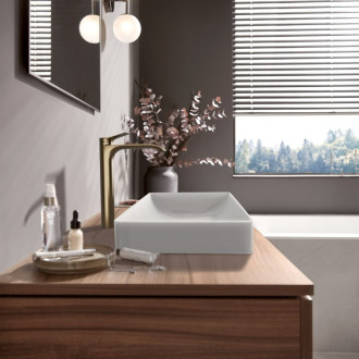 Vysoká umývadlová batéria Hansgrohe Vivenis bez výpustu kartáčovaný bronz 75045140