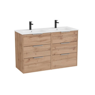 Kúpeľňová skrinka s dvojumývadlom Roca Optica 120x58x45,5 cm dub OPT1203ZO