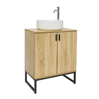 Kúpeľňová skrinka s umývadlom Ceramia Easy 60x73x36 cm svetlý dub lesk EASYUMDB2