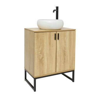 Kúpeľňová skrinka s umývadlom Ceramia Easy 60x73x36 cm svetlý dub lesk EASYUMDB5