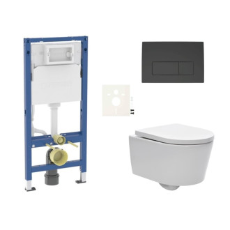 Závesný WC set do ľahkých stien / predstenová SAT Brevis SIKOGESBRED50BL