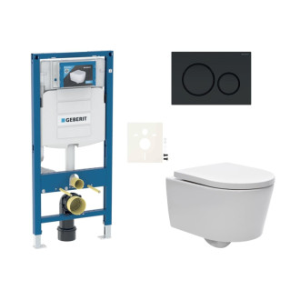 Závesný WC set do ľahkých stien / predstenová SAT Brevis SIKOGESBRES20BL