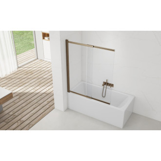 Vaňová zástena SAT Vision 140x120 cm brúsený rose gold SATVZVI120RG