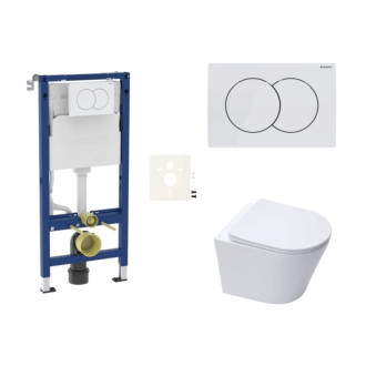 Cenovo zvýhodnený závesný WC set Geberit do ľahkých stien / predstenová montáž + WC SAT Infinitio SIKOGESINF10D01