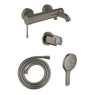 Vaňová batéria Grohe so sprchovým setom 150 mm kartáčovaný hard graphite GBAL3