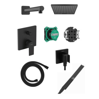 Sprchový systém Hansgrohe vrátane podomietkového telesa matná čierna HGBAL3