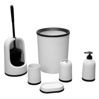 PLAIN kúpeľňový set 6 ks doplnkov na postavenie, biela 2018901