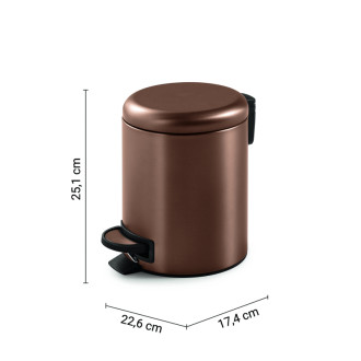 POTTY odpadkový kôš 3l, Soft Close, meď mat 320982