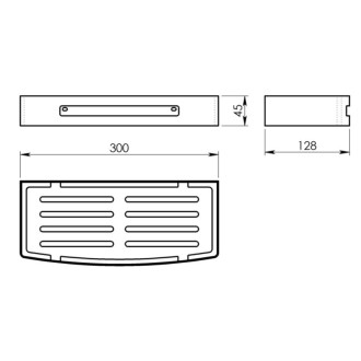 SMART polička do sprchy, 300x45x128mm, meď mat 241782
