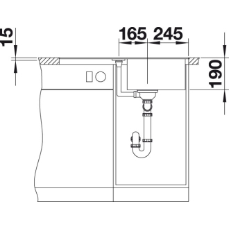 Blanco METRA 45 SF 519082 drez s odkvapom, obojstranný aluminium drez do roviny
