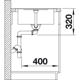 Blanco METRA 45 SF 519082 drez s odkvapom, obojstranný aluminium drez do roviny