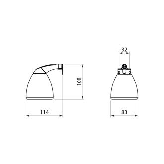 CANDELA nástenné LED svietidlo, 4 W, 83x108x114mm, IP44, bronz